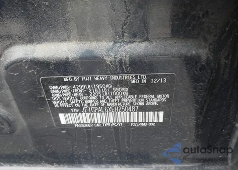 2014 Subaru Impreza 2.0I Sport Premium из США, поврежденный, VIN JF1GPAL6XEH250487